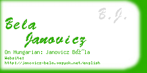 bela janovicz business card